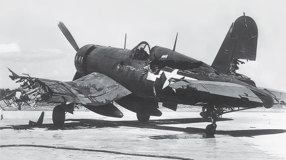 2nd Lt Alton Frazers Fg-1D after an engagement.jpg