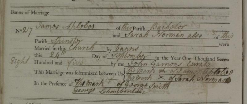 James Aplebee Sarah Norman m1805.jpg