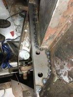 driver side body mount repair flange tacked in place.jpg driver side body mount repair flange tacked in place.jpg
