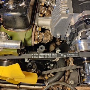 Supercharcher install underway on a '72 Midget